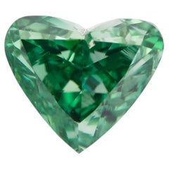 Green Diamond - 0.43ct Natural Loose Fancy Vivid Green Color GIA SI2 Heart
