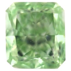 Green Diamond - 0.51ct Natural Loose Fancy Yellowish Green Color GIA SI1 Radiant