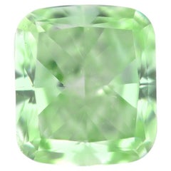 Green Diamond - 0.53ct Natural Loose Fancy Intense Green Color GIA VS2 Cushion