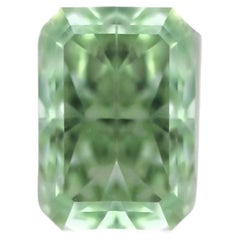 Green Diamond - 0.59ct Natural Loose Fancy Yellowish Green Color GIA VS1 Radiant