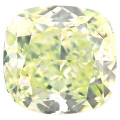 Green Diamond - 1.77ct Natural Loose Fancy Yellow Green Diamond GIA Cushion SI1
