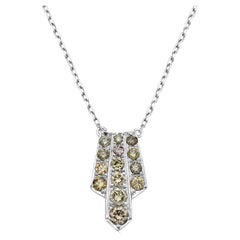 Platinum Green Diamond Pendant Necklace