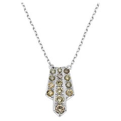 Green Diamond Platinum Pendent Necklace