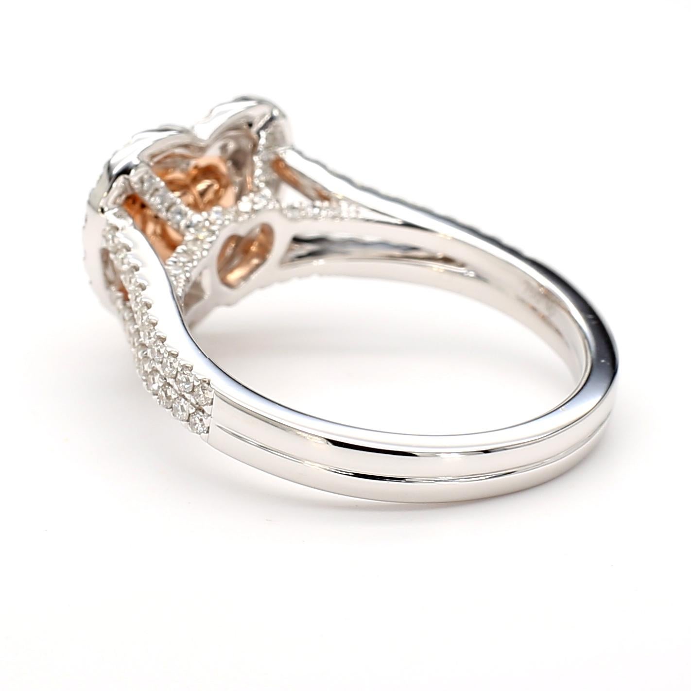 Grüner Diamantring Herzform *GIA zertifiziert* Fancy Color 18K Weißgold im Zustand „Neu“ im Angebot in New York, NY
