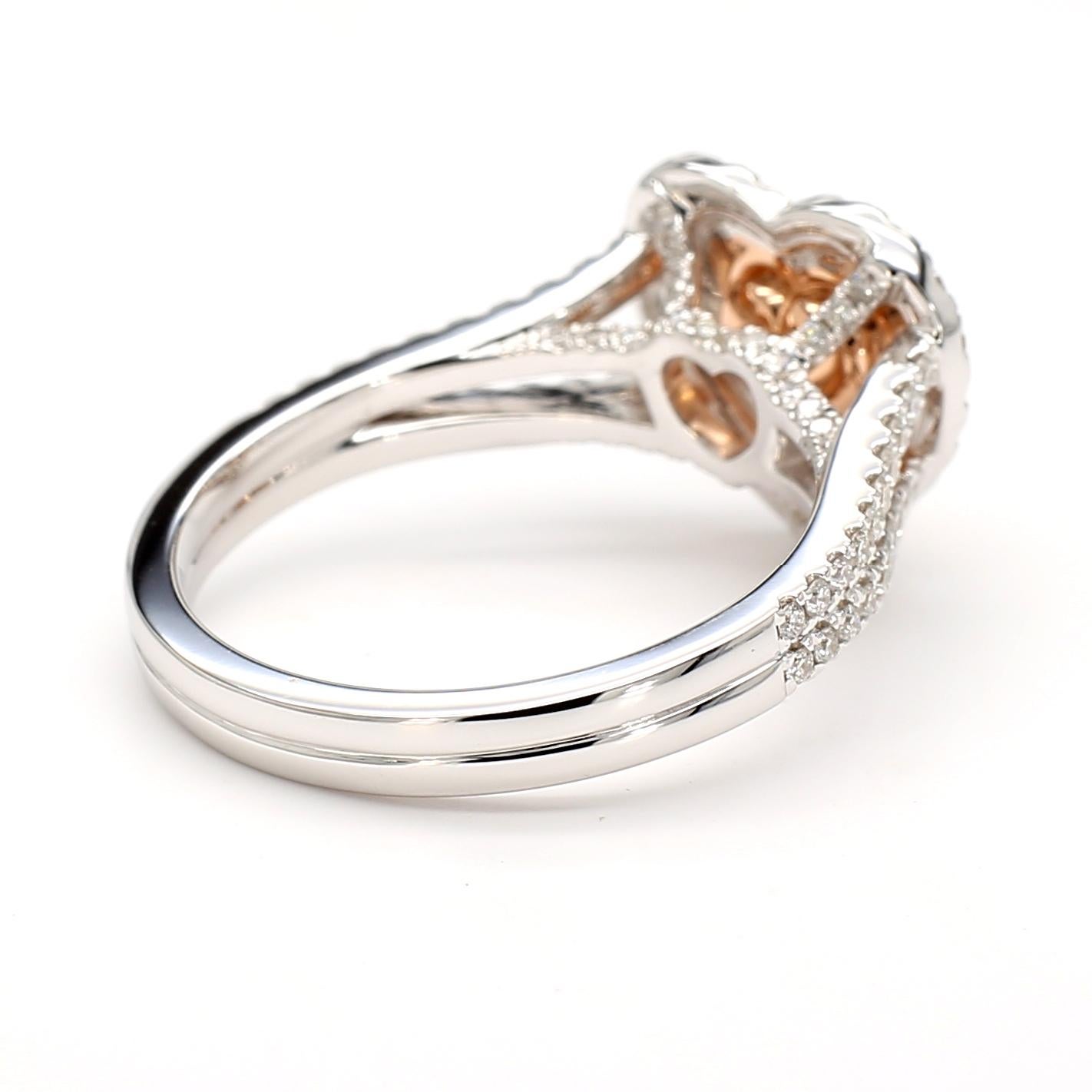 Grüner Diamantring Herzform *GIA zertifiziert* Fancy Color 18K Weißgold im Angebot 1