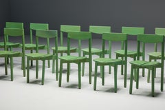 Grüne "Kaffeebohnen"-Esszimmerstühle von Pierre Gautier-Delaye, Frankreich, 1965