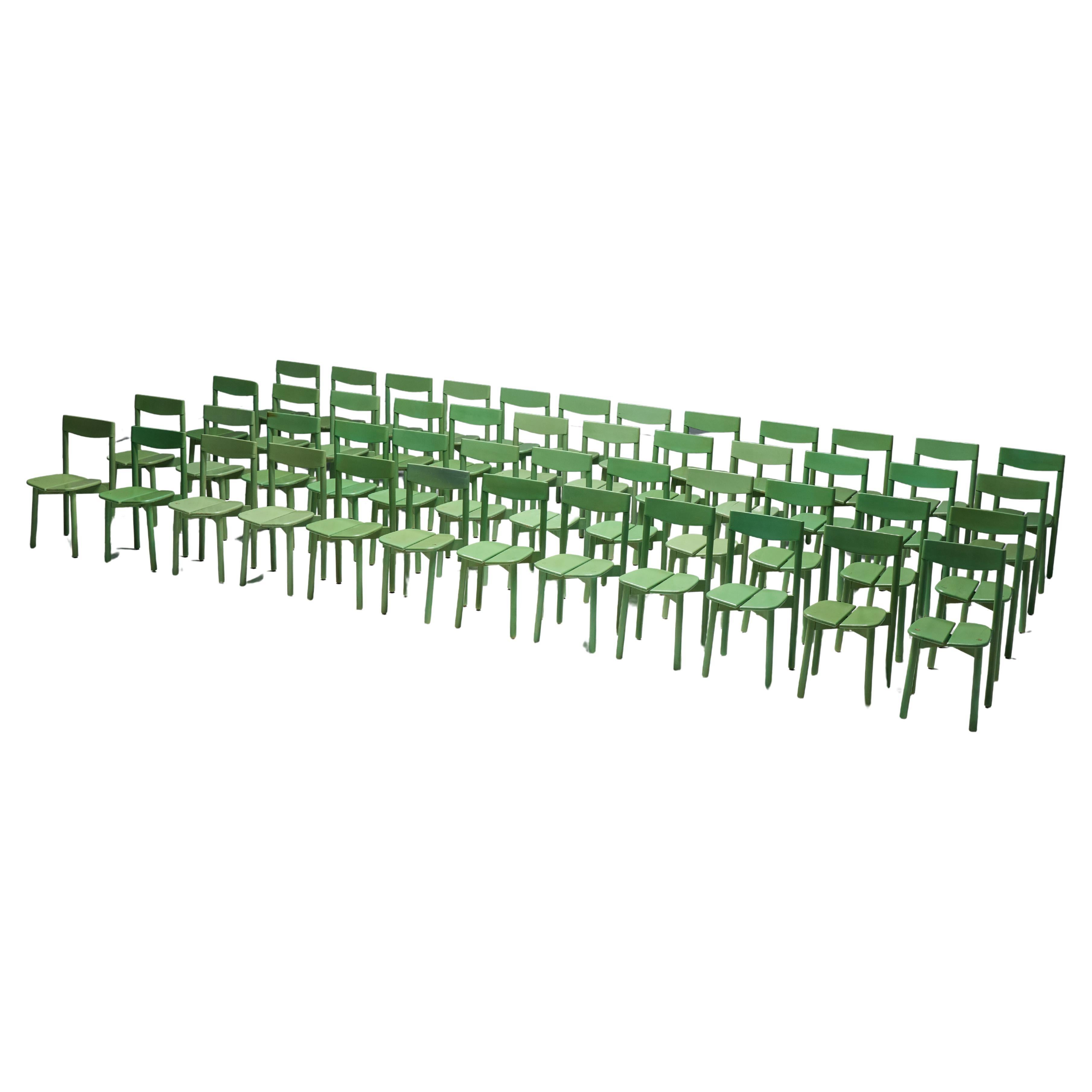 Green "Coffee Bean" Dining Chairs by Pierre Gautier Delaye, France, 1965