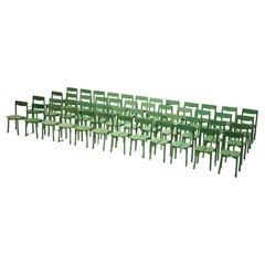 Green "Coffee Bean" Dining Chairs by Pierre Gautier Delaye, France, 1965