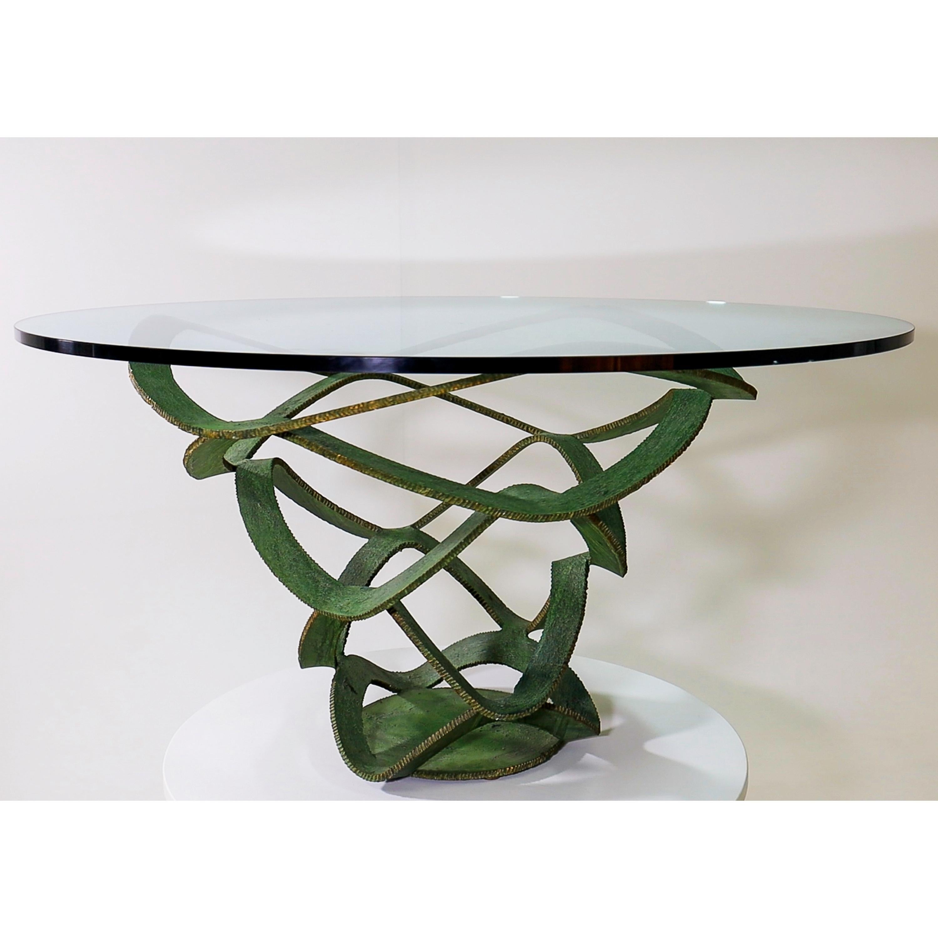 Modern Green Dining Table, Attr. to Maurice Barilone, Italy, 1980s