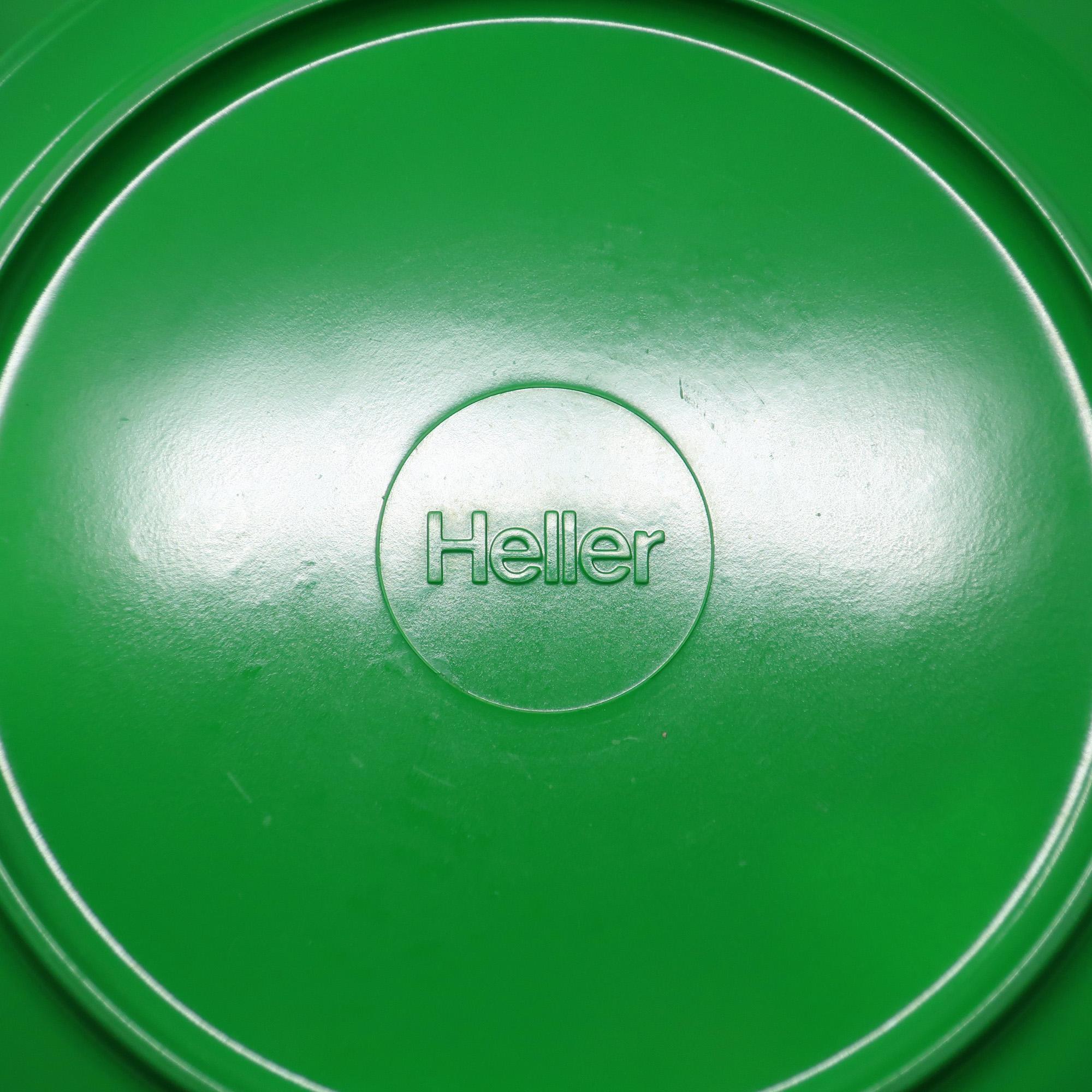 Plastic Green Dinnerware by Vignelli for Heller, Set of 17