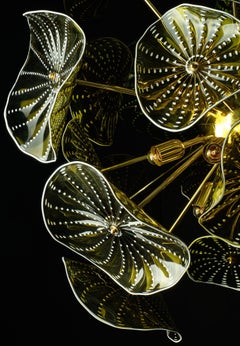 Green Disc Murano Glass Chandelier