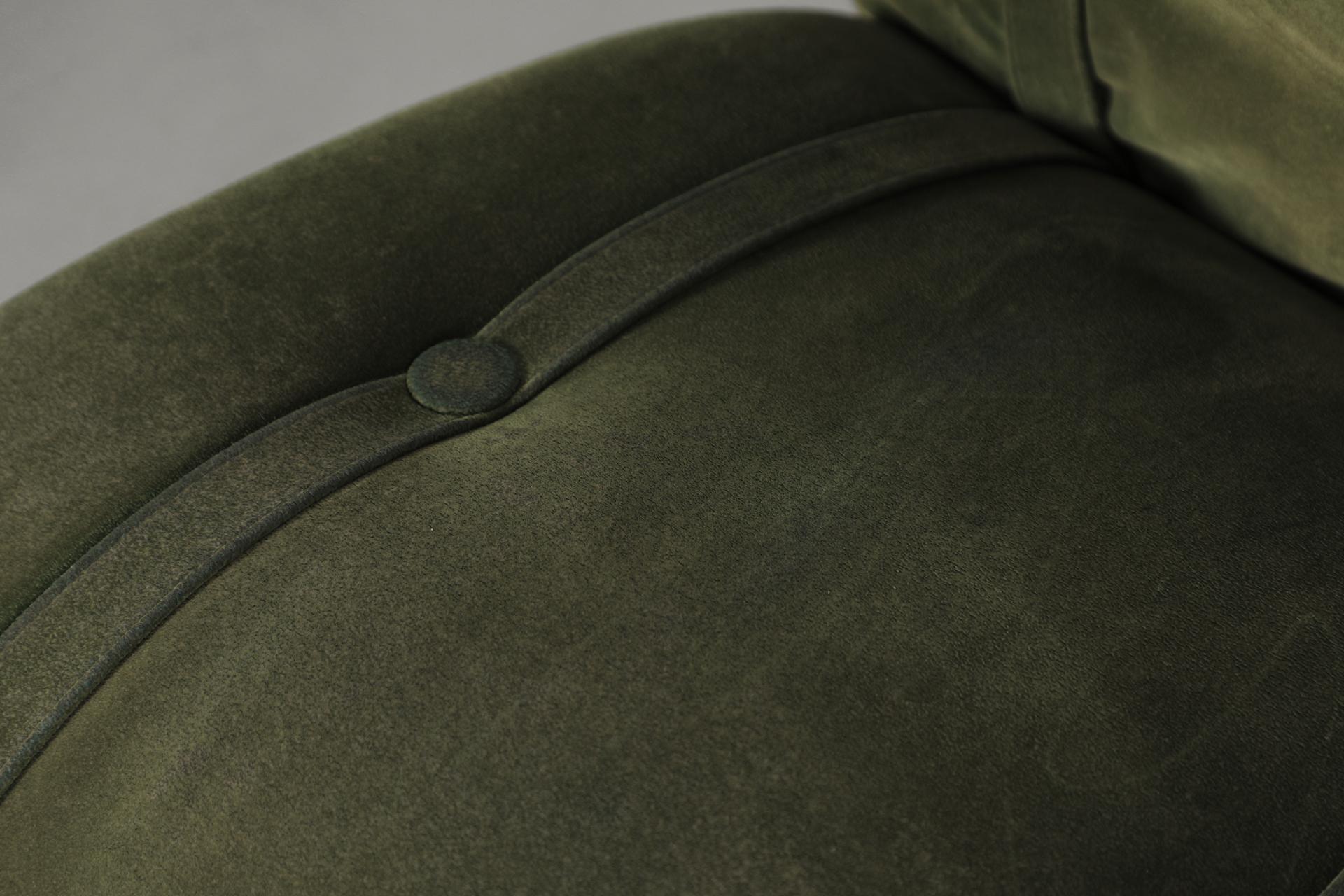 Green Doimo Salotti Attributed Faux Suede Modular Sectional Sofa en vente 7