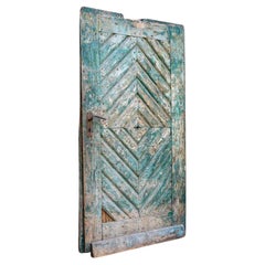 Green Door with Chevron Design
