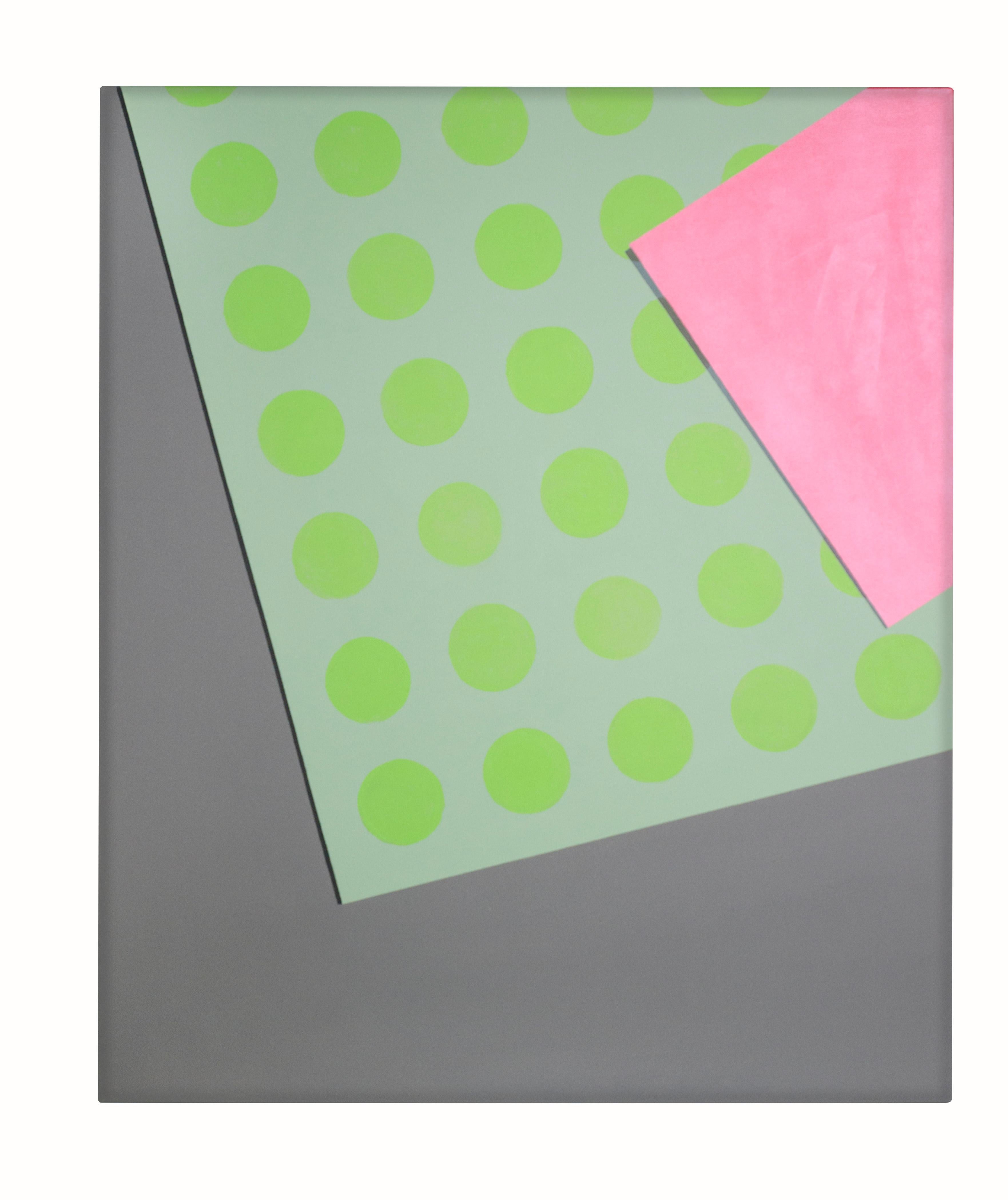 Moderne Peinture « Green Dots » ( pois verts) 2016 Acrylique sur toile de Cecilia Setterdahl Geometric Art en vente