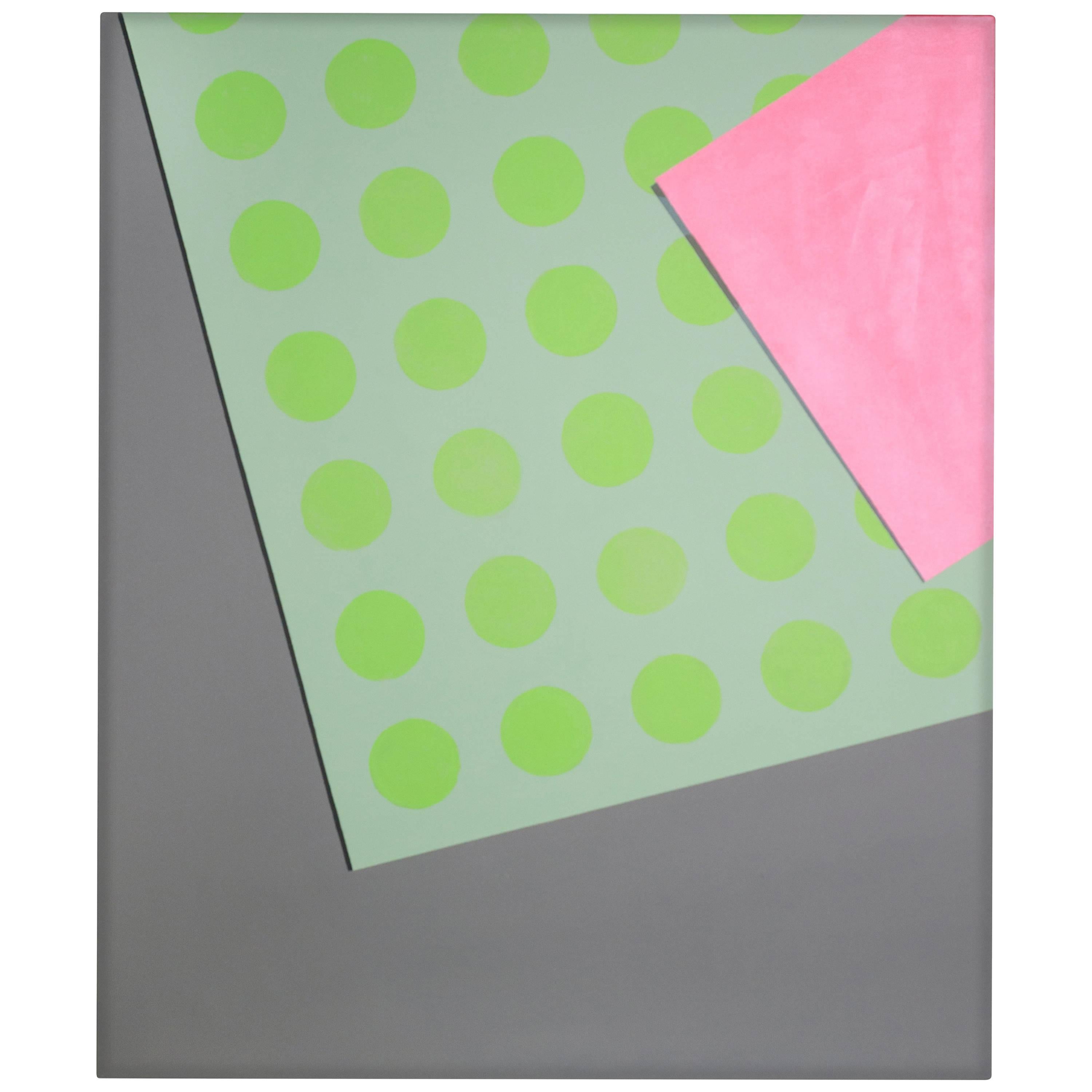 Painting "Green Dots" 2016 Acrylic on Canvas by Cecilia Setterdahl Geometric Art
