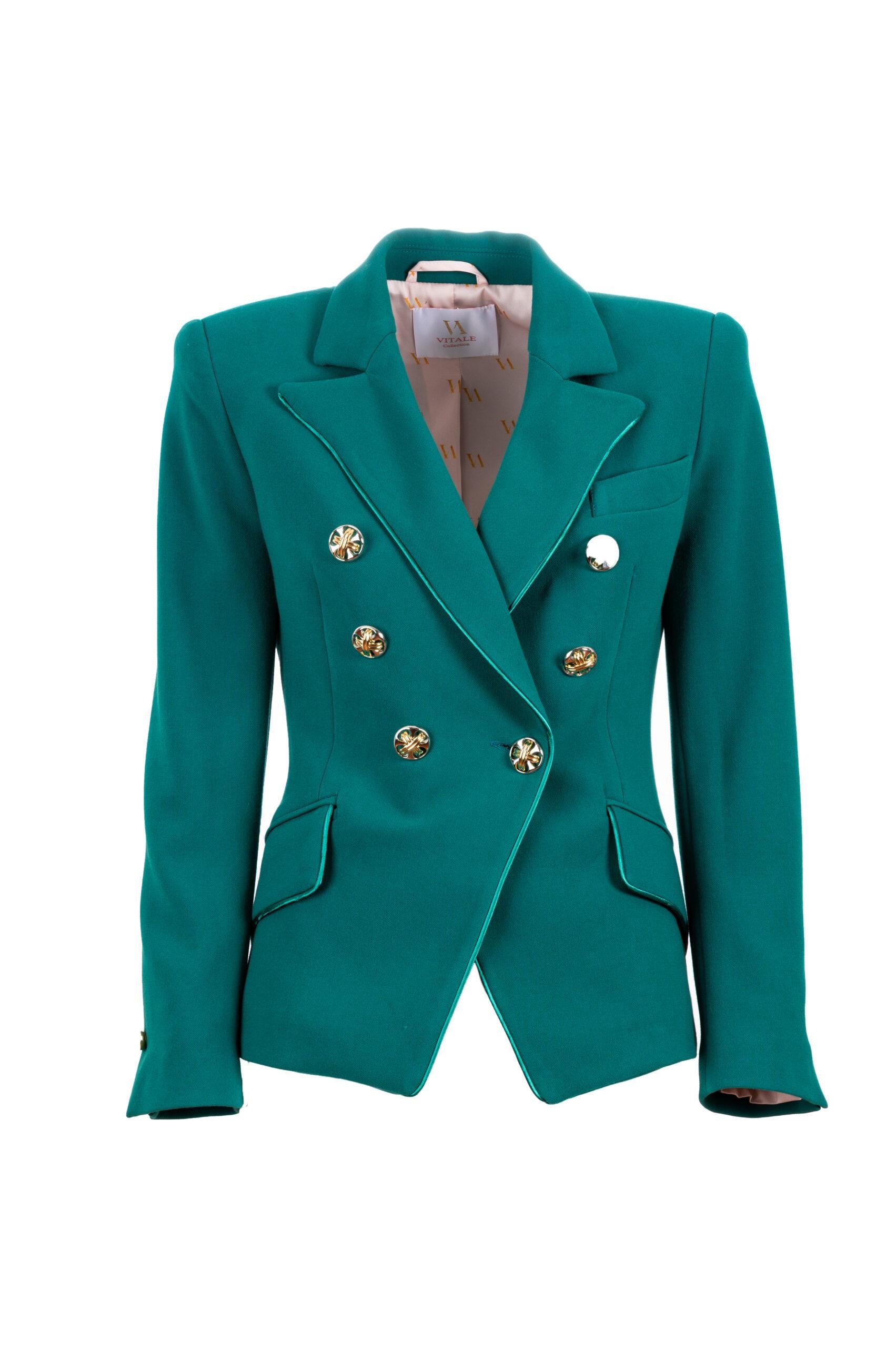 green double breasted jacket