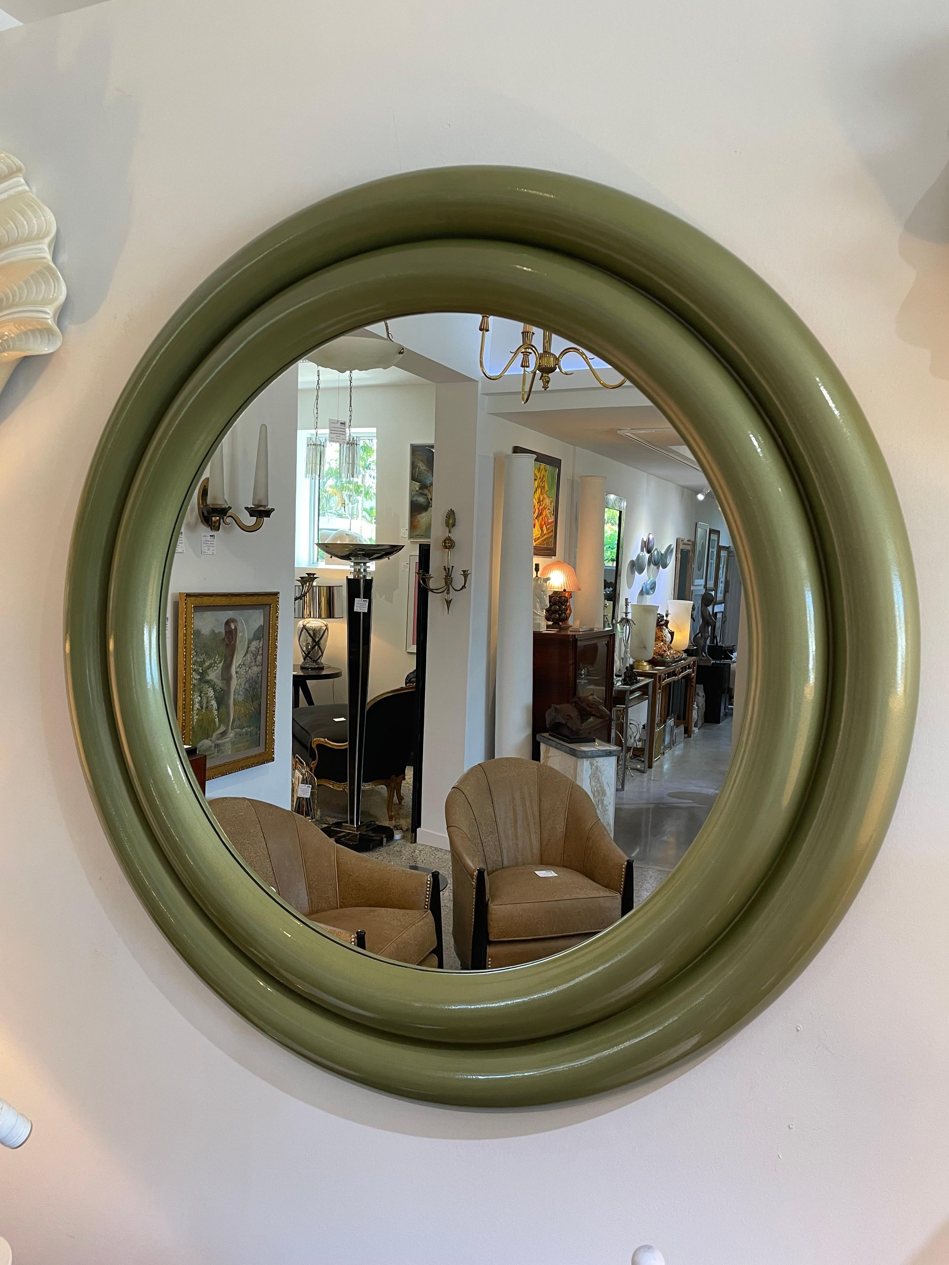 American Green Double Bumper Wall Mirror by Gampel-Stoll.