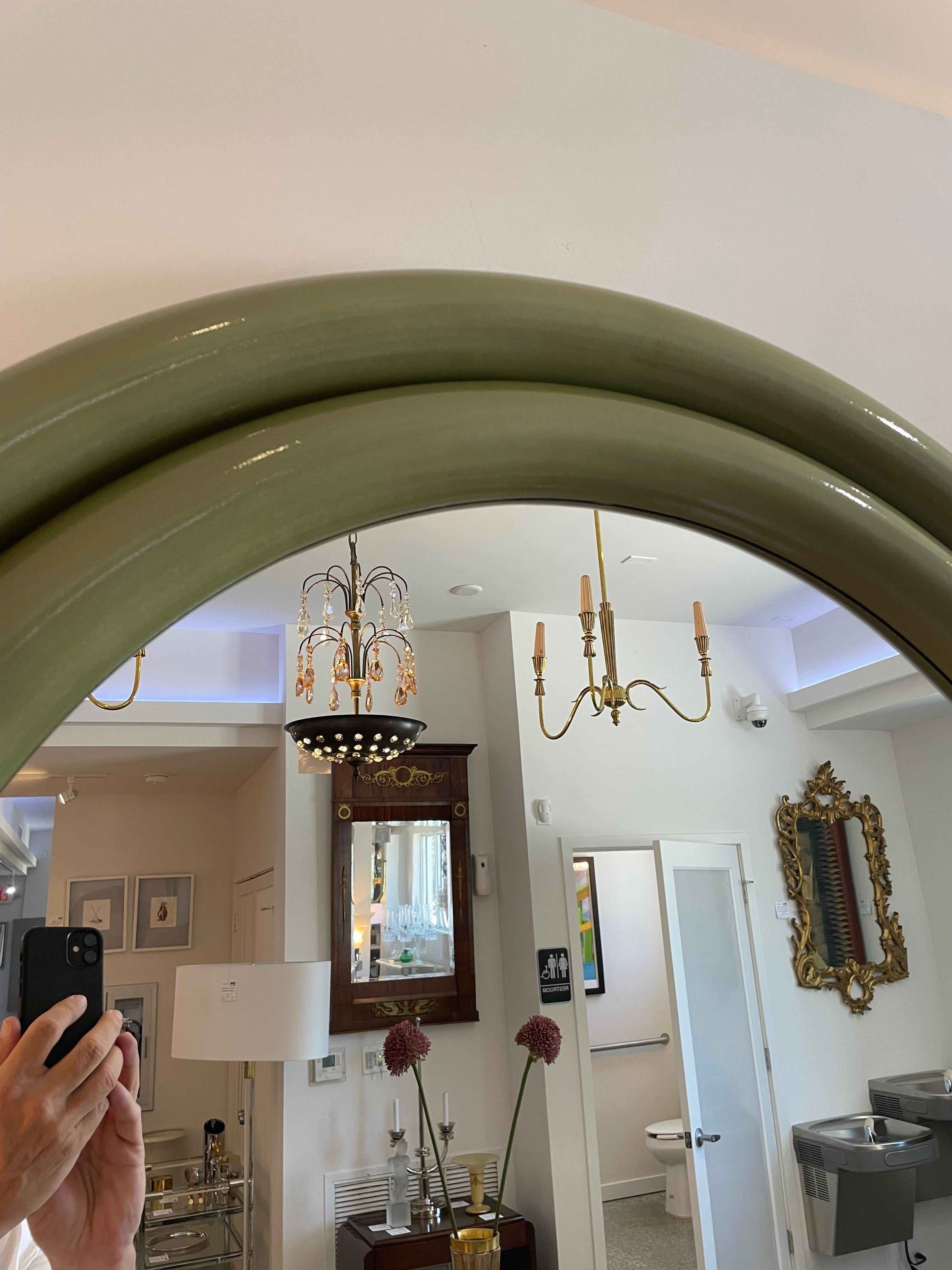 Green Double Bumper Wall Mirror by Gampel-Stoll. 1