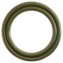 Green Double Bumper Wall Mirror by Gampel-Stoll.