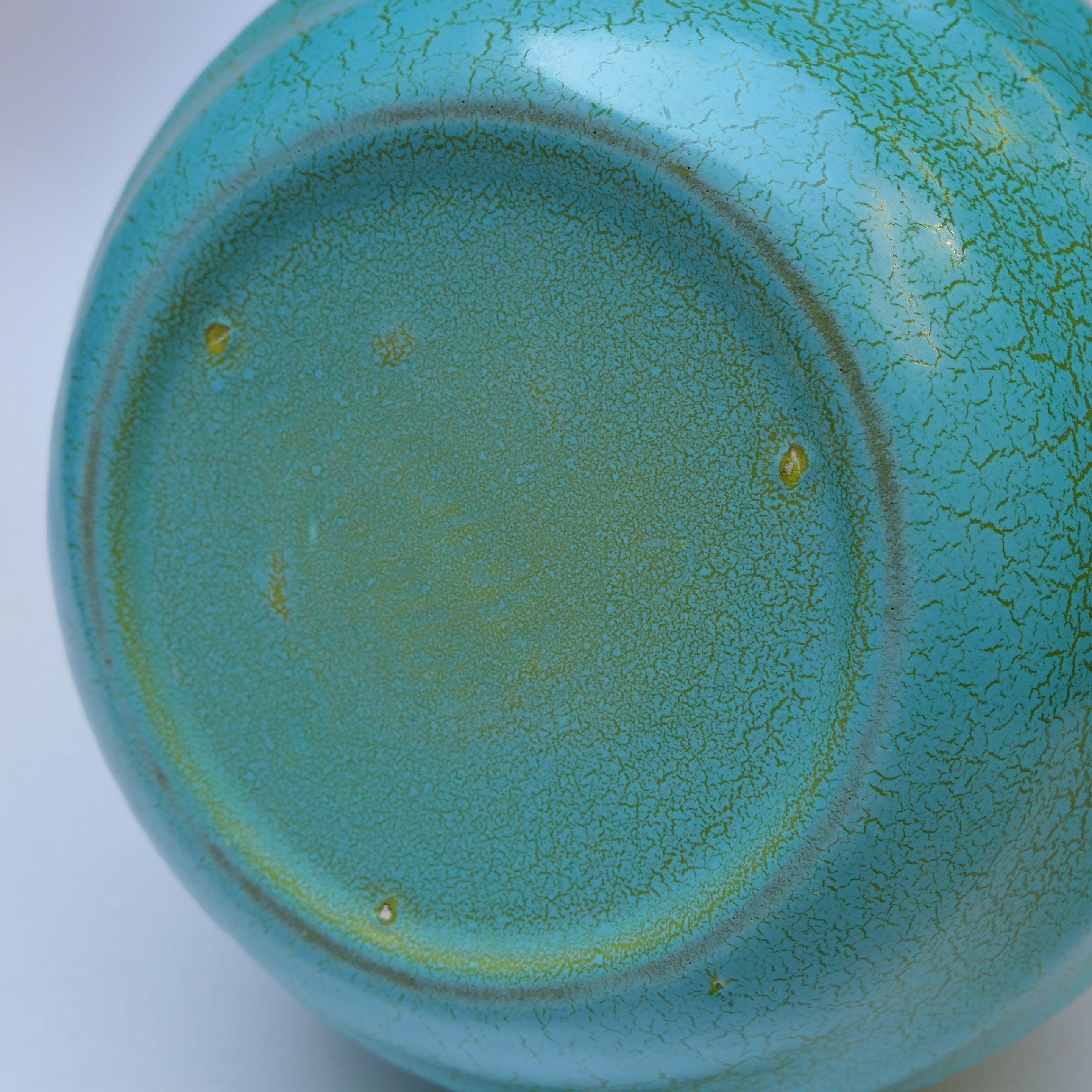 Green Dutch Art Deco Ceramic Vase For Sale 5