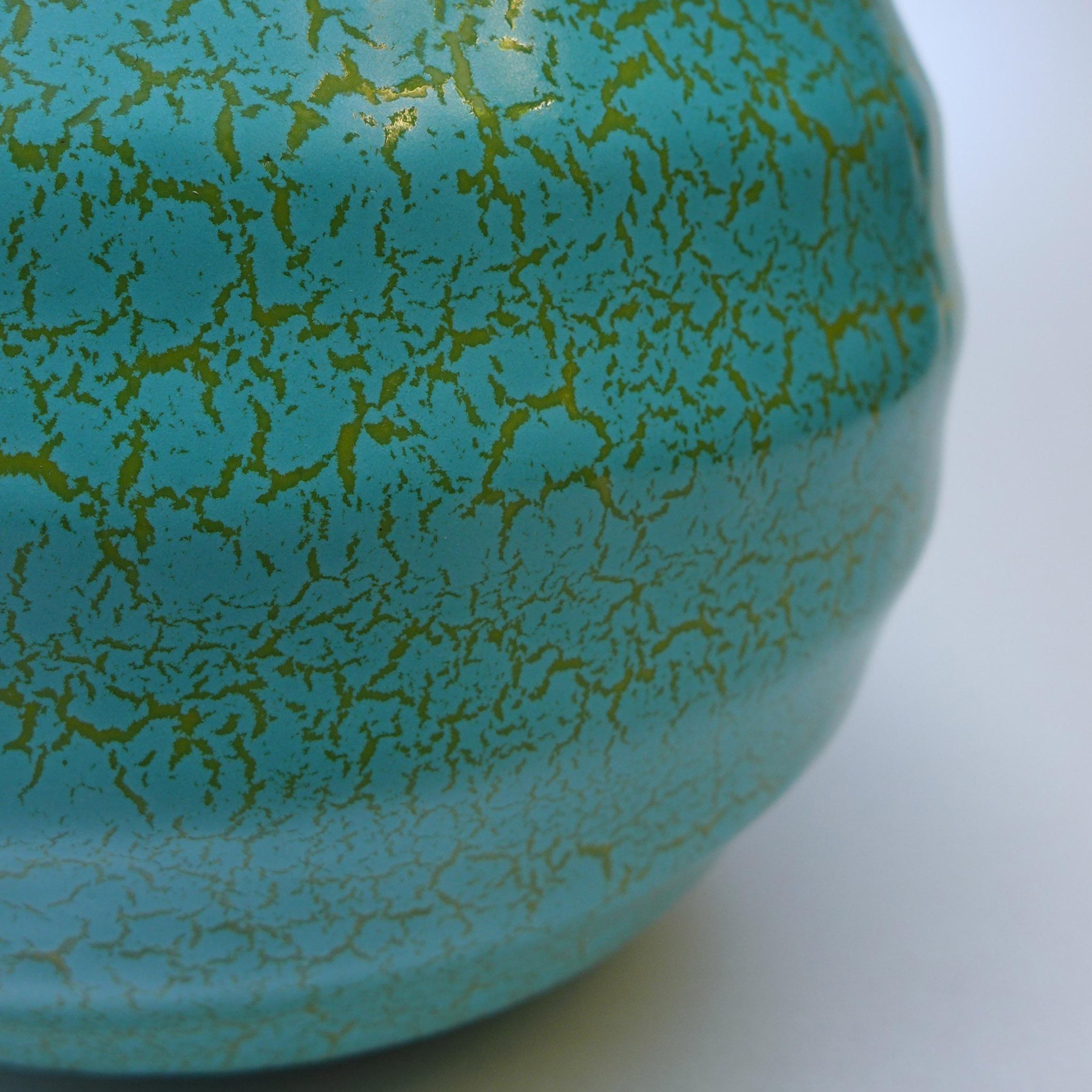 Green Dutch Art Deco Ceramic Vase For Sale 1