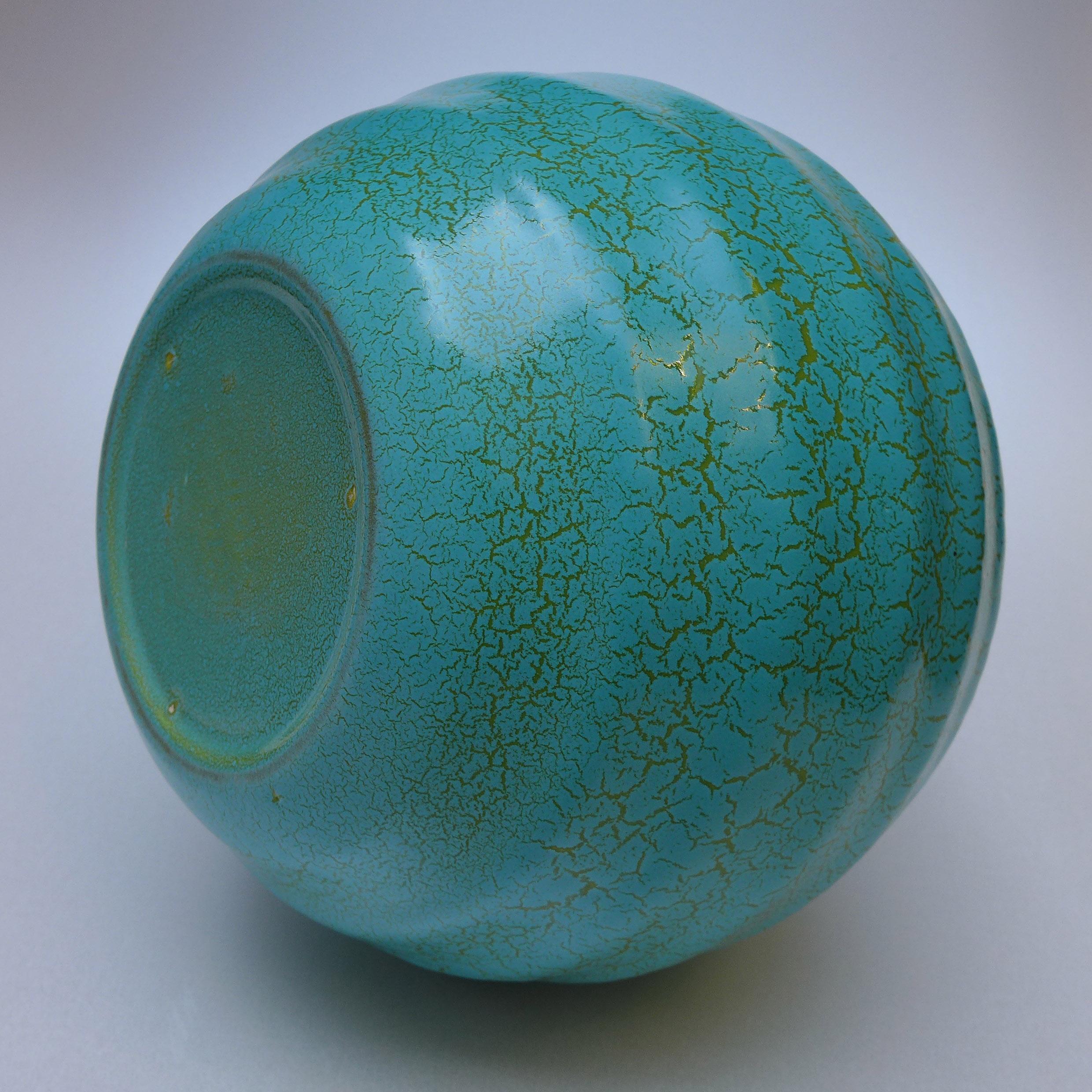Green Dutch Art Deco Ceramic Vase For Sale 4