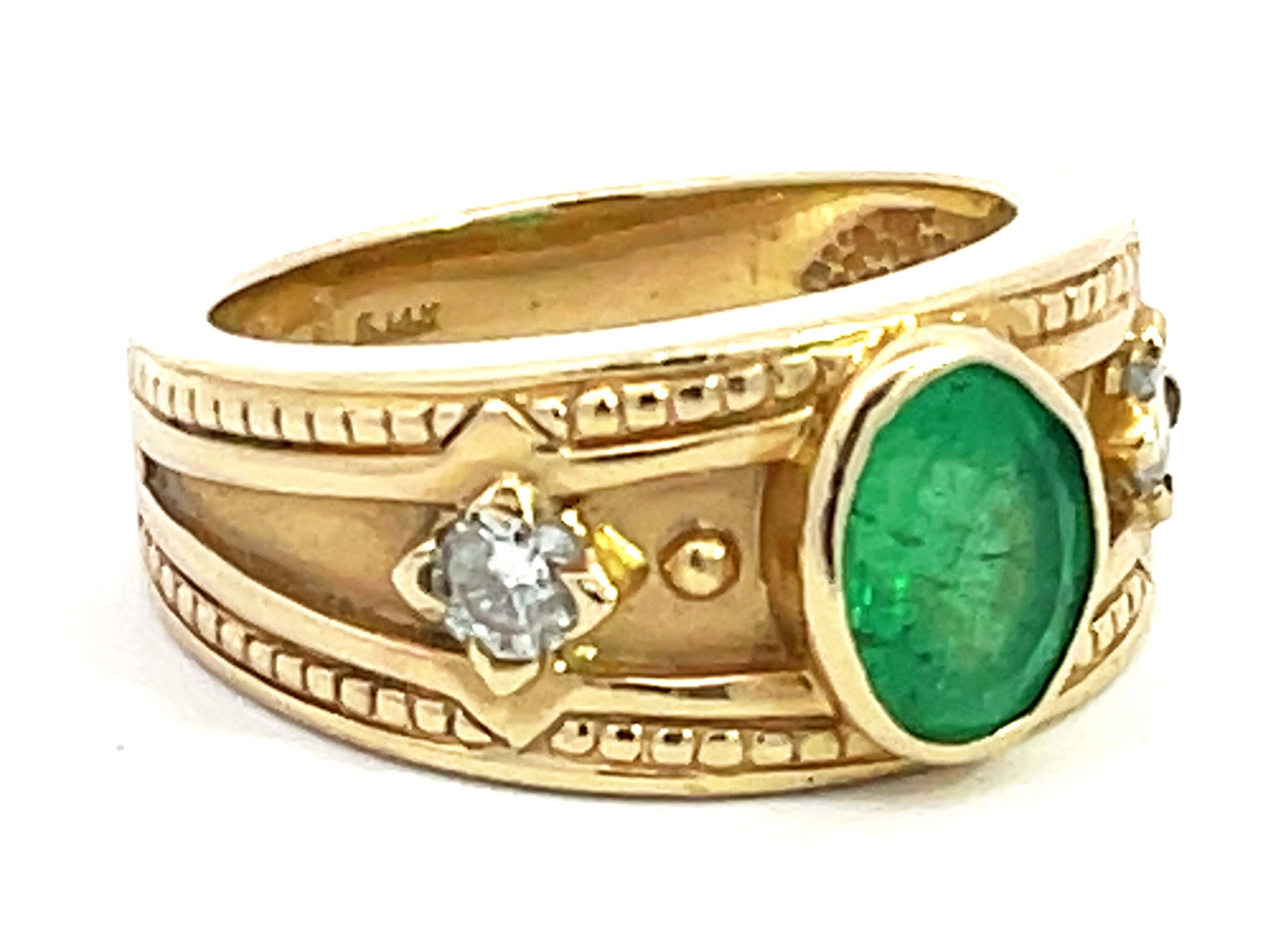 emerald cigar band ring
