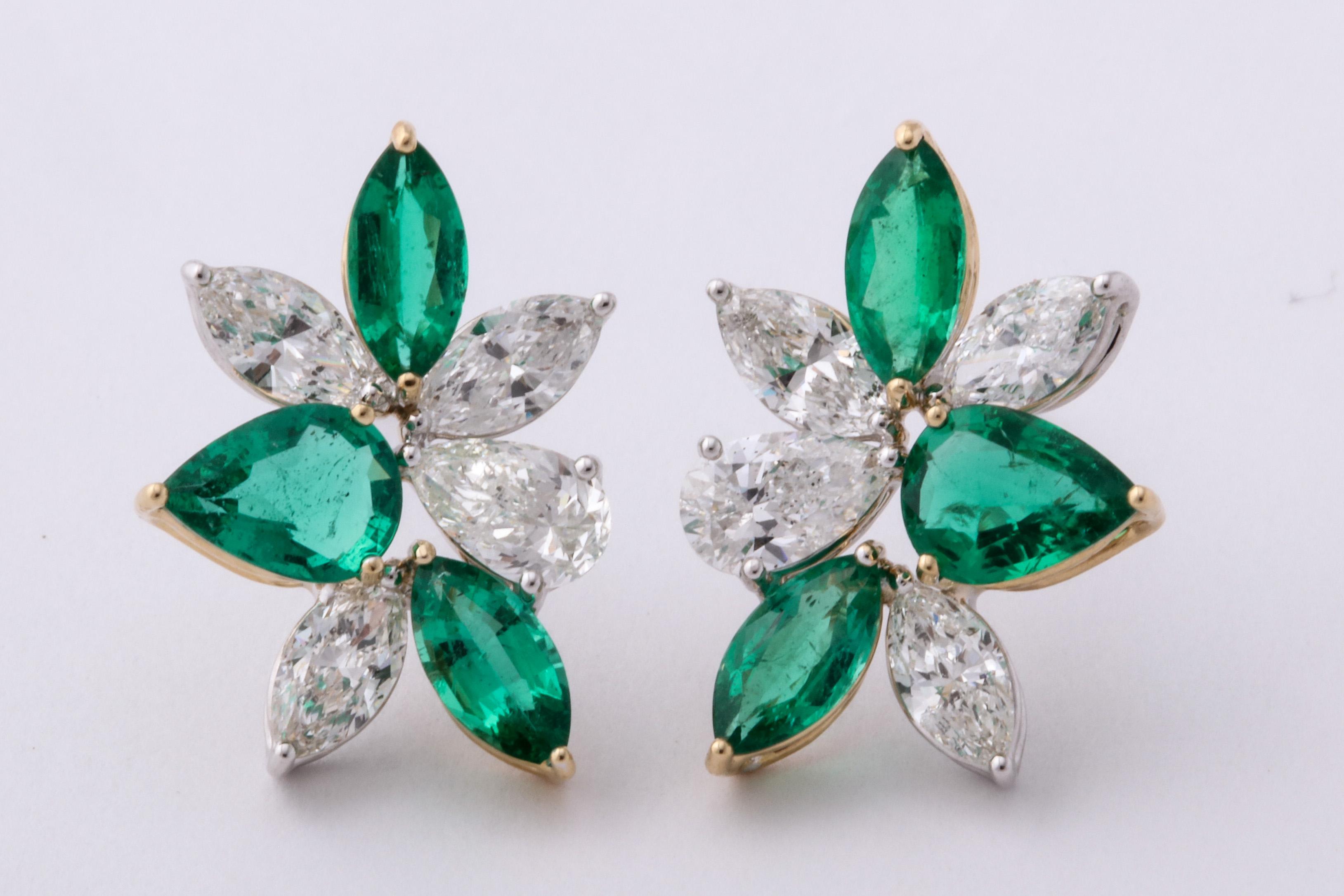 green cluster earrings