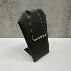 Green Emerald Bar Necklace in 10kt Yellow Gold, New