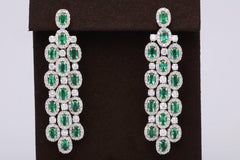 Green Emerald Chandelier Earrings