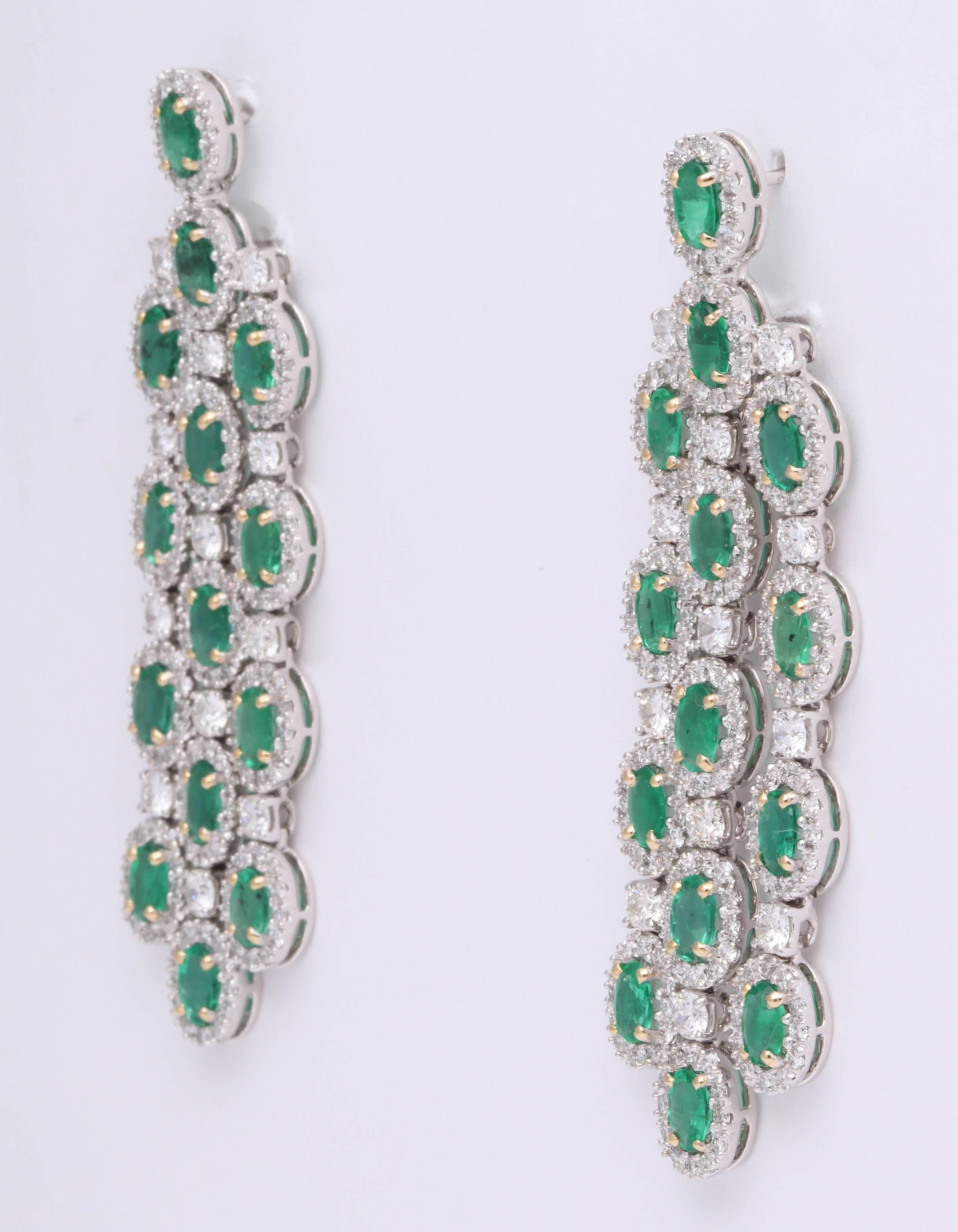 chandelier earrings green