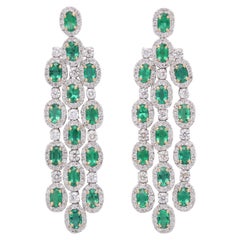 Green Emerald Chandelier Earrings