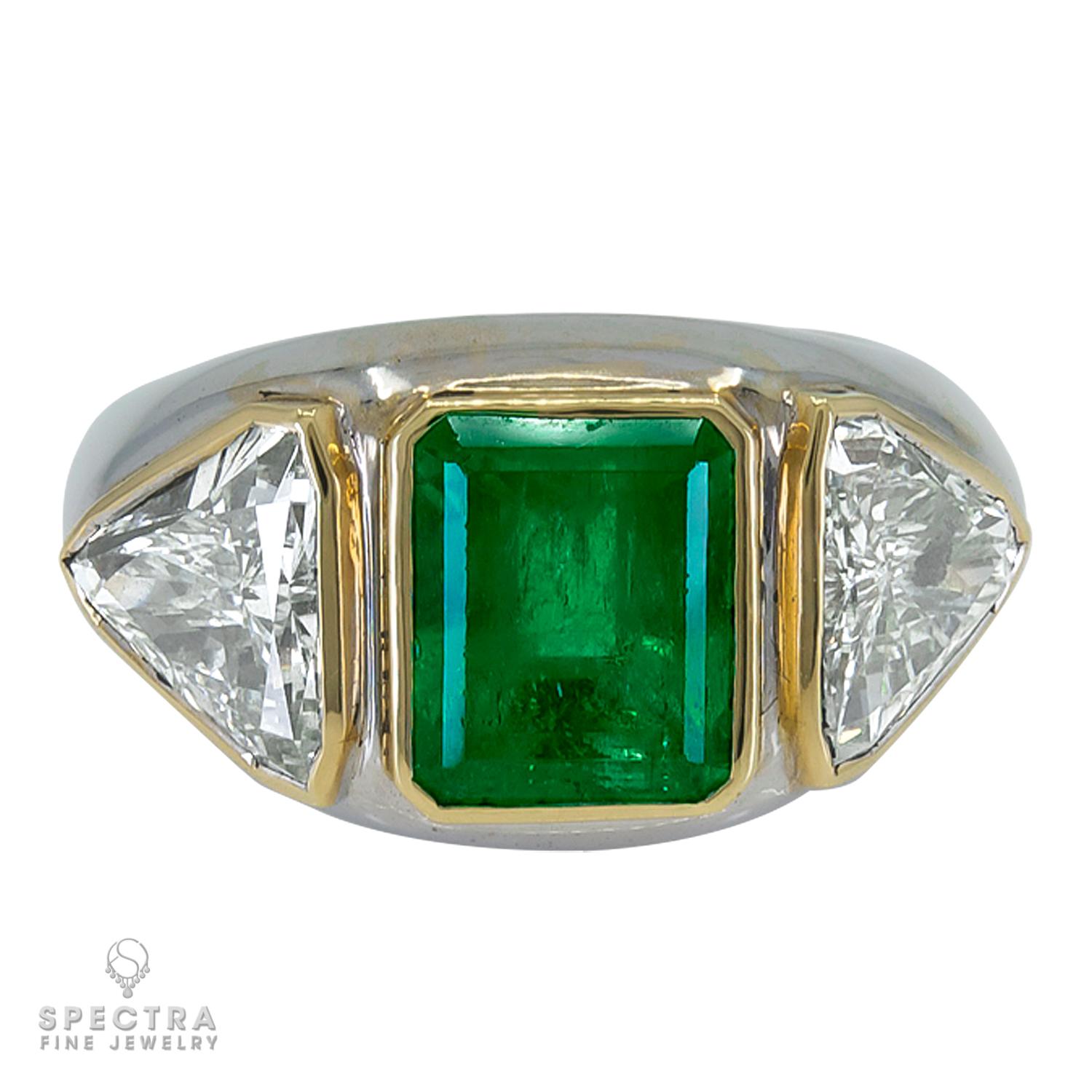 GRS Certified 5.28 Carat Colombian Emerald Diamond Cocktail Ring In New Condition For Sale In New York, NY