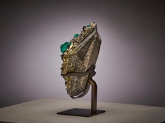 Green Emerald Flames Fluorite, Pyrite & Sphalerite from Peru Decorative Object