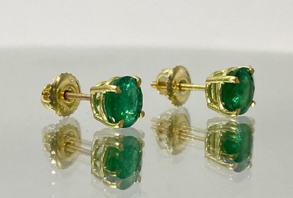 emerald earrings 18k gold