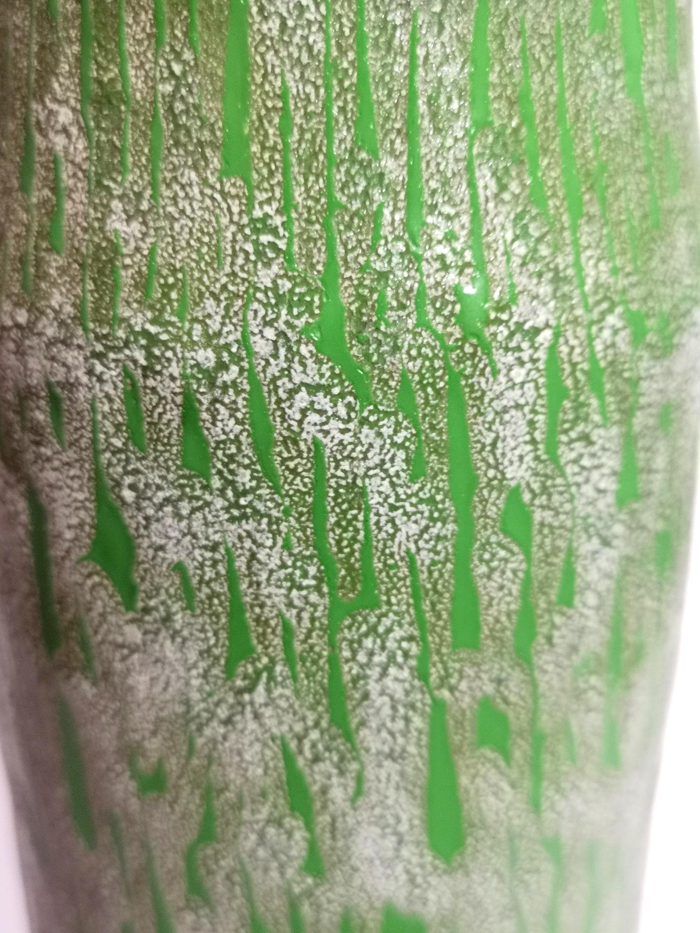Green Emerald Tall Hand-Made Vintage Ceramic Vase 1970’s, '5729' In Good Condition In Budapest, HU