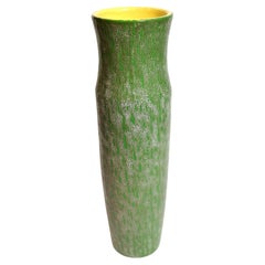 Green Emerald Tall Hand-Made Vintage Ceramic Vase 1970’s, '5729'
