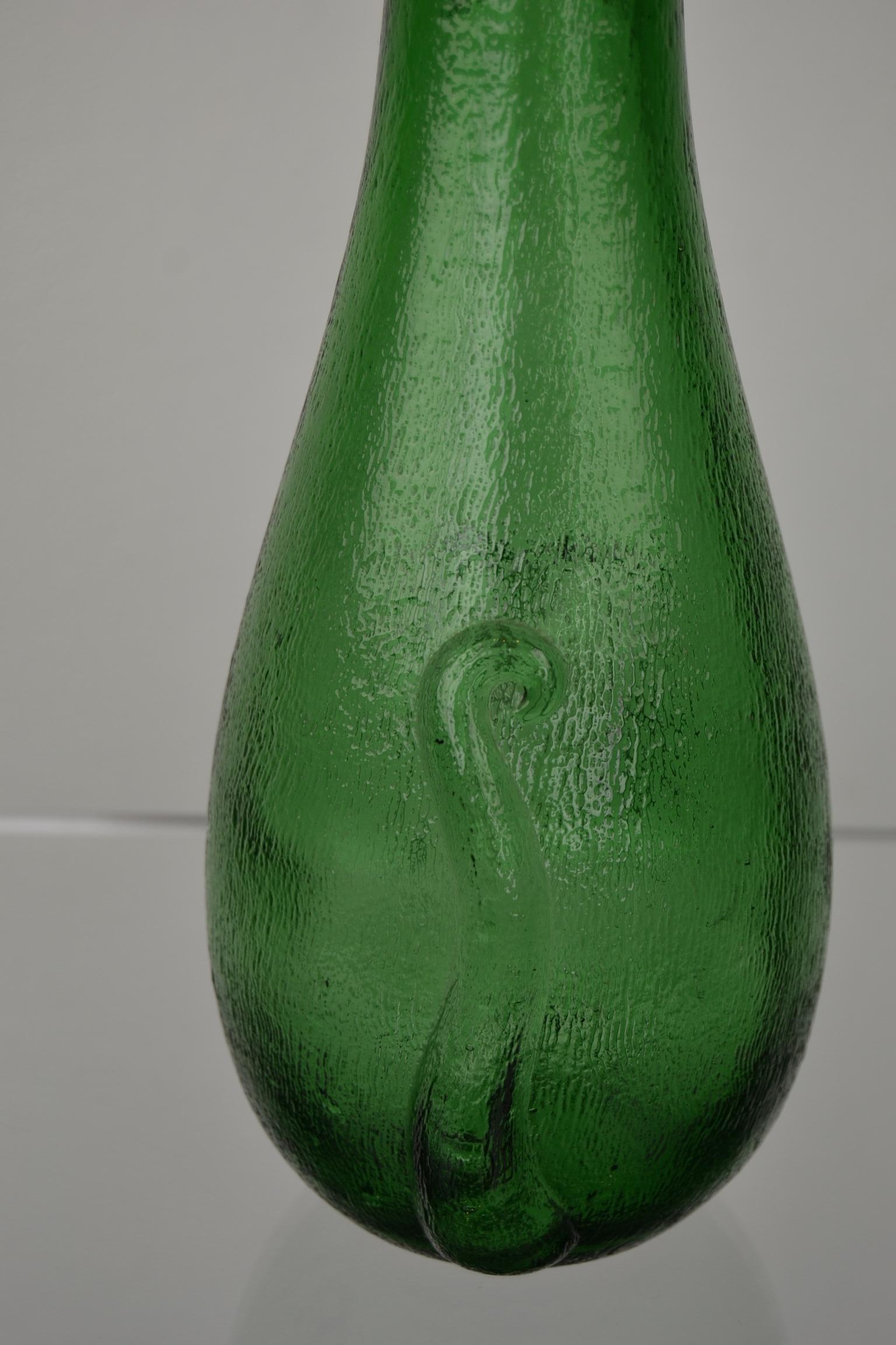 Green Empoli Cat Decanter, 1960s, Italy 2