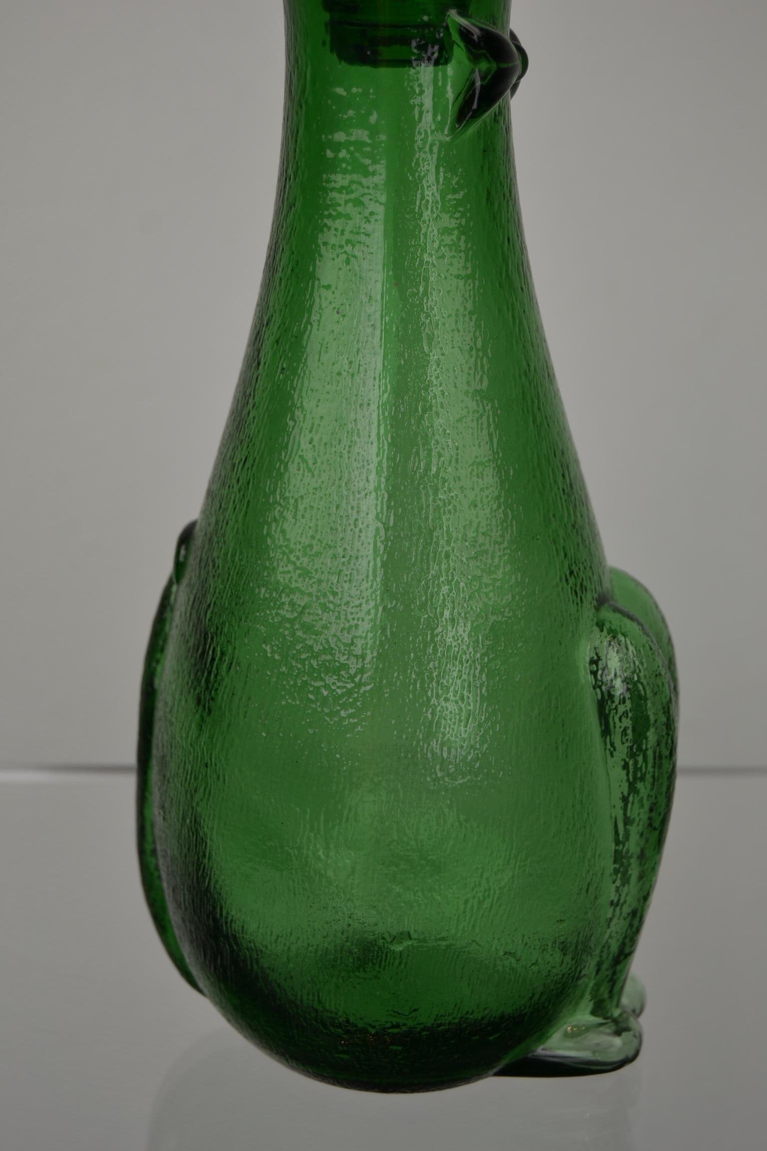 Green Empoli Cat Decanter, 1960s, Italy 5