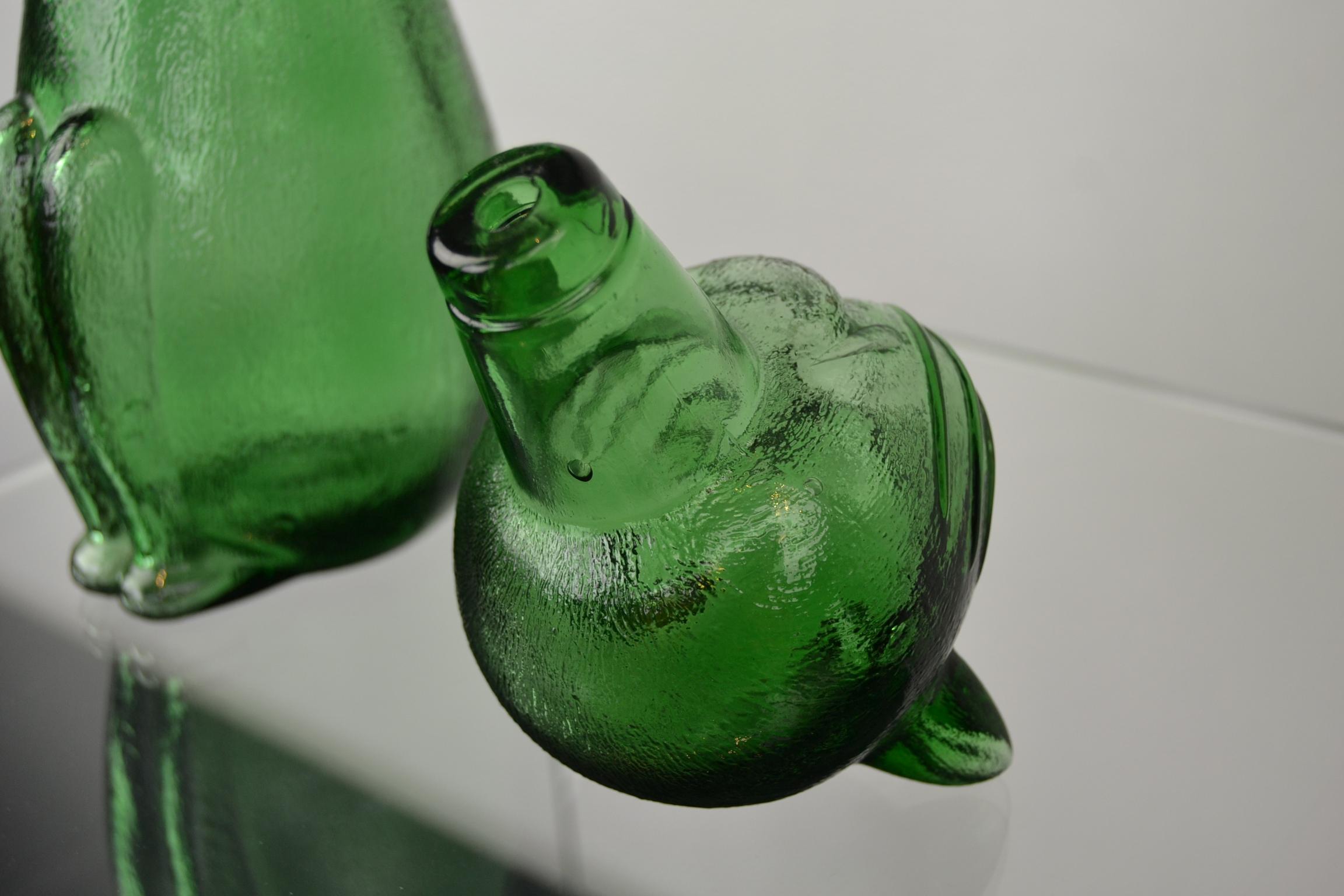 Green Empoli Cat Decanter, 1960s, Italy 8