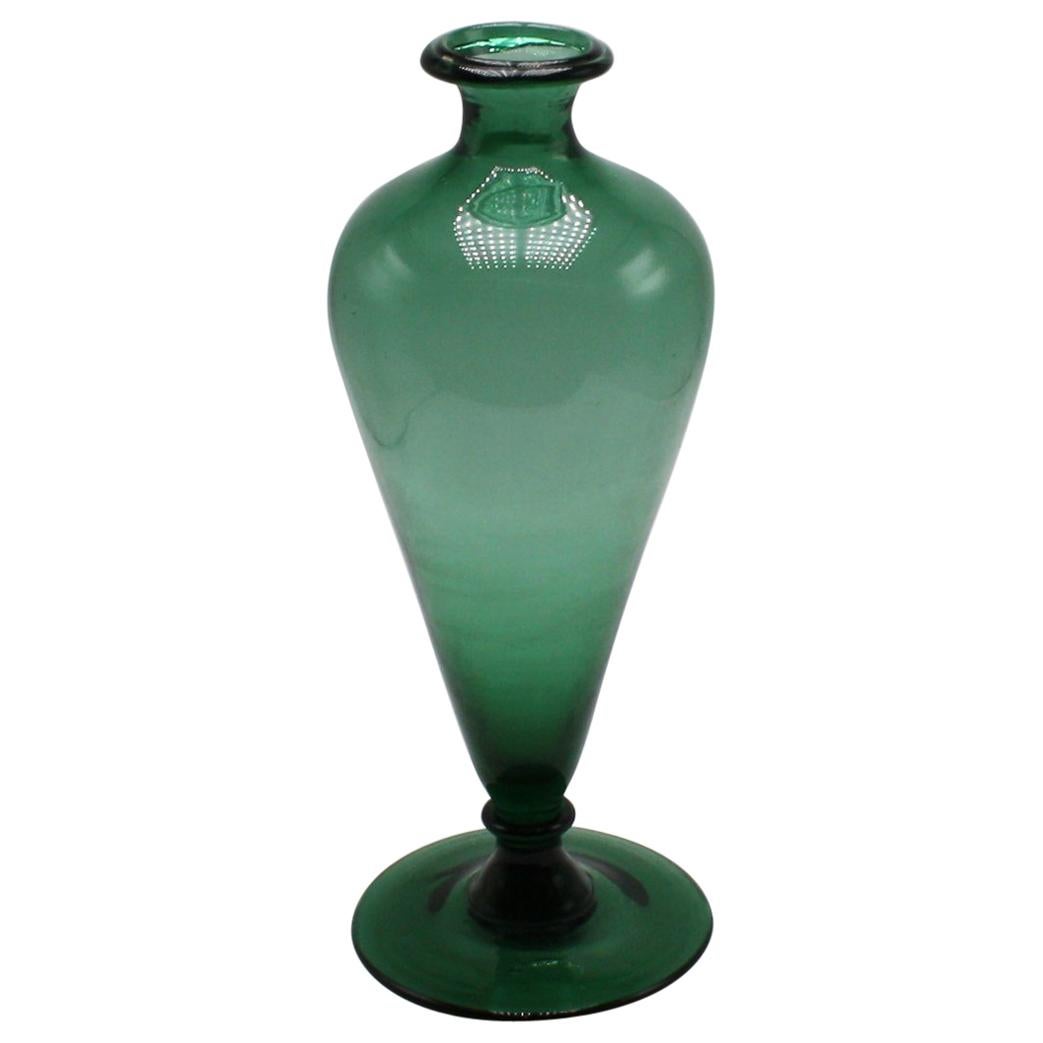 Green Empoli Glass Vase, circa 1960