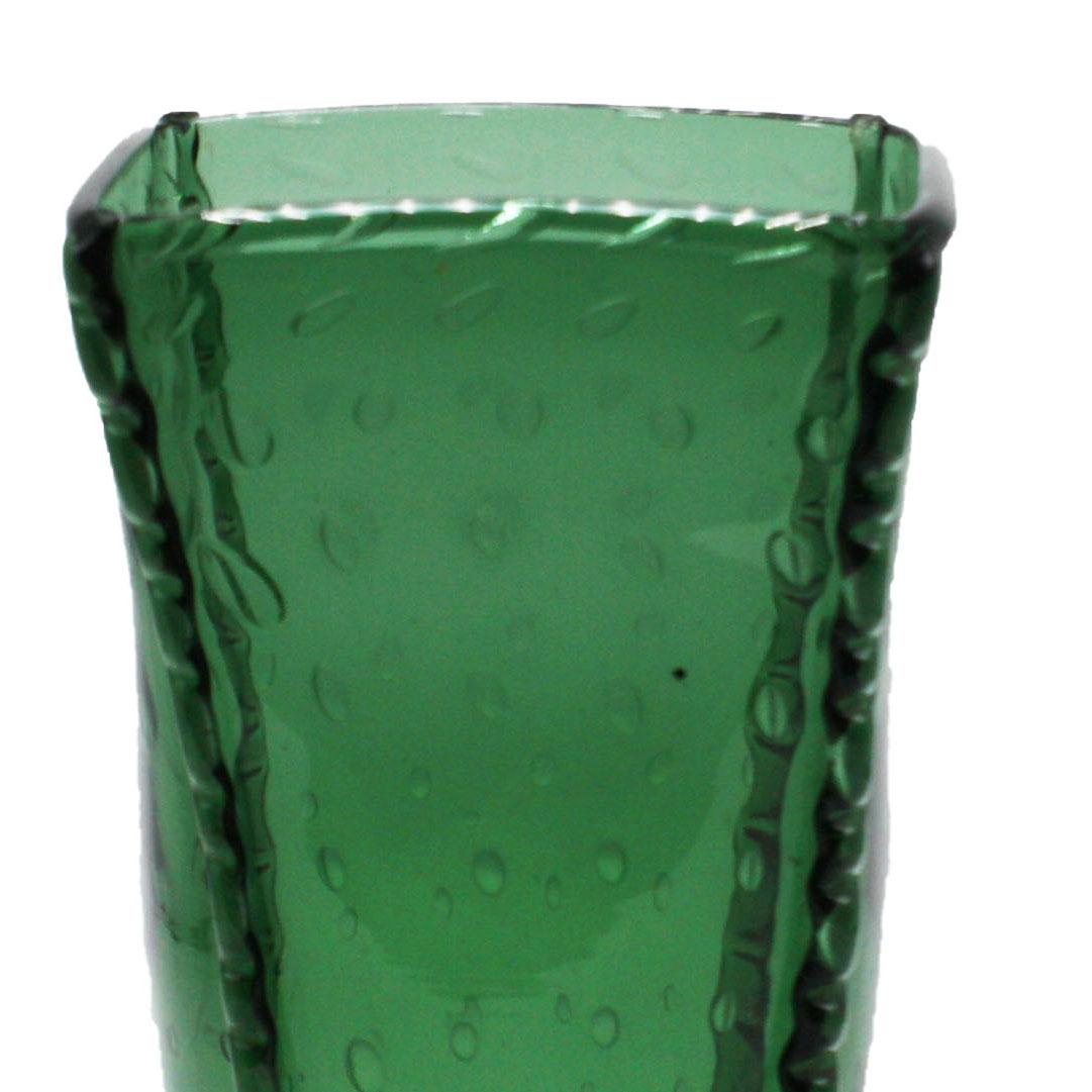 Italian Green Empoli Vase with Bubble Inclusions, circa 1940