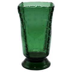 Green Empoli Vase with Bubble Inclusions, circa 1940