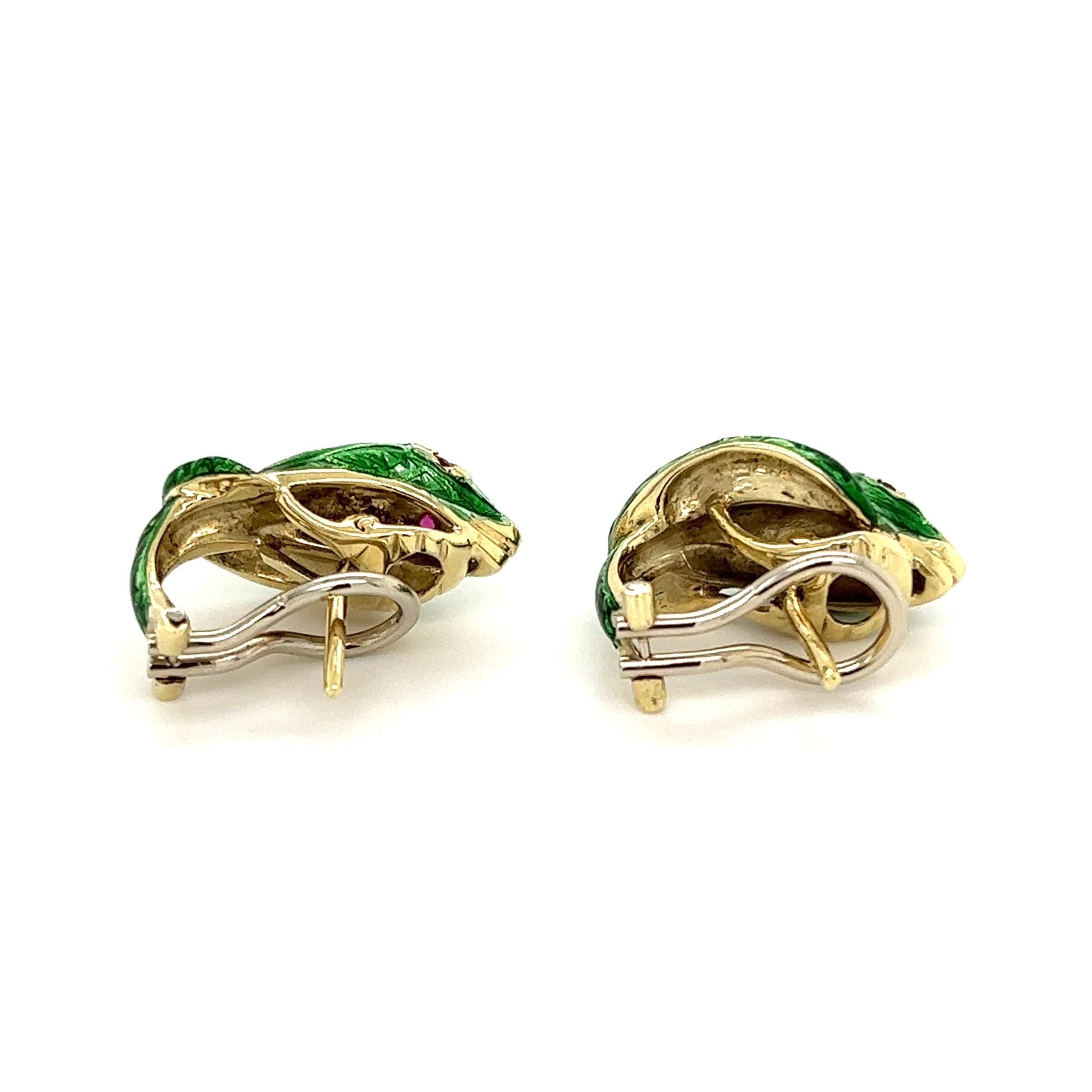 green snake earrings