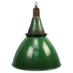Green Enamel British Vintage Industrial Pendant Light