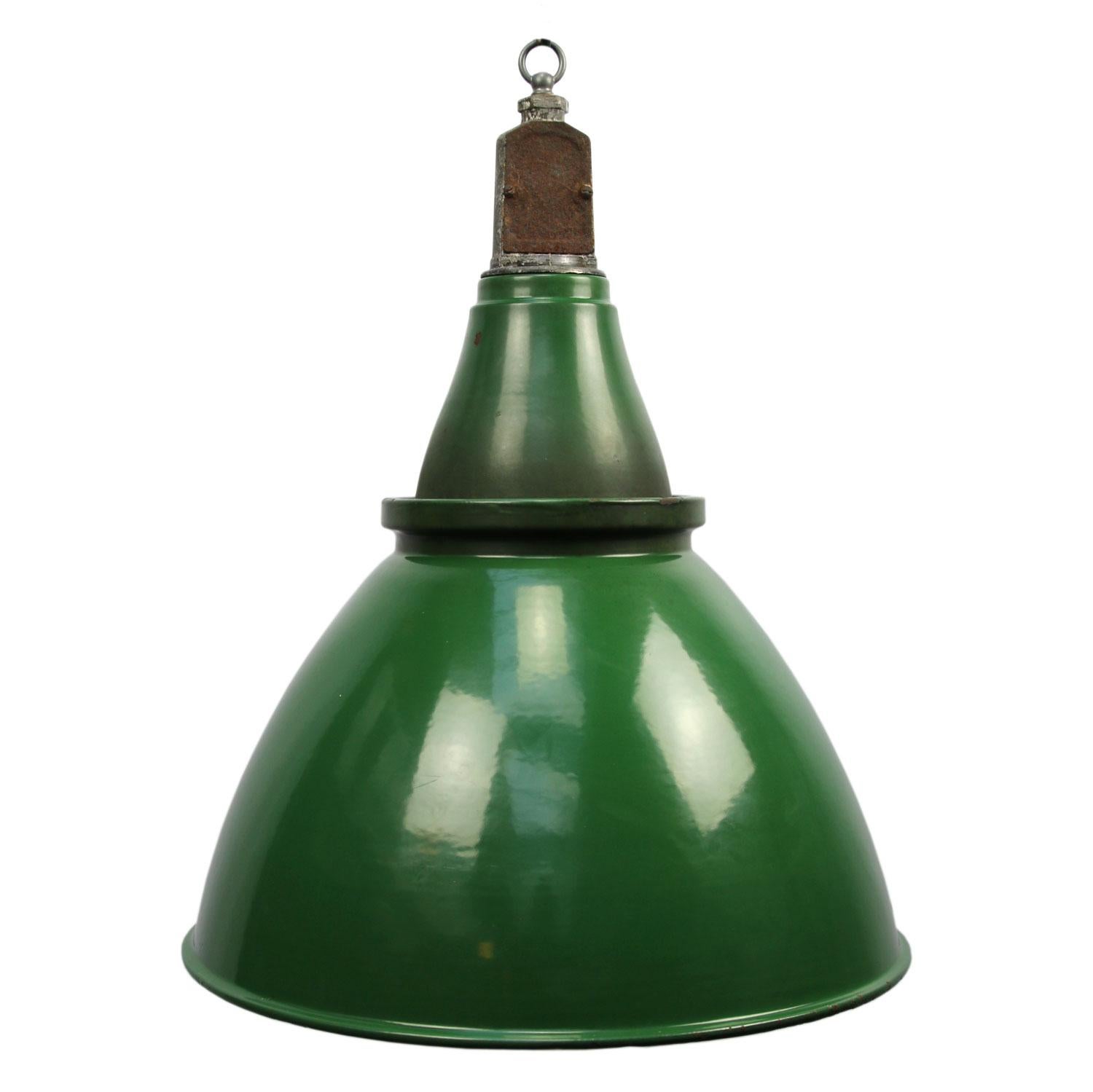 Green Enamel British Vintage Industrial Pendant Light