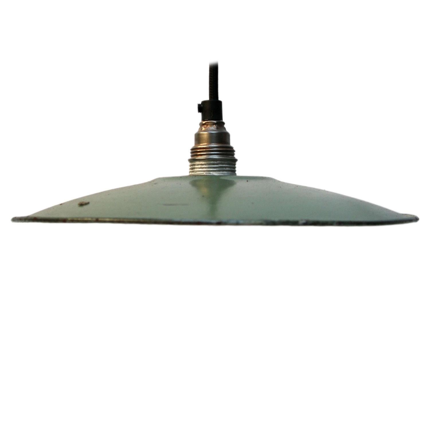 Small French Industrial pendant. 
Excluding light bulb

Weight 0.30 kg / 0.7 lb

Priced per individual item. All lamps have been made suitable by international standards for incandescent light bulbs, energy-efficient and LED bulbs. E17/E14 bulb