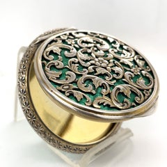 Green Enamel Sterling Compact