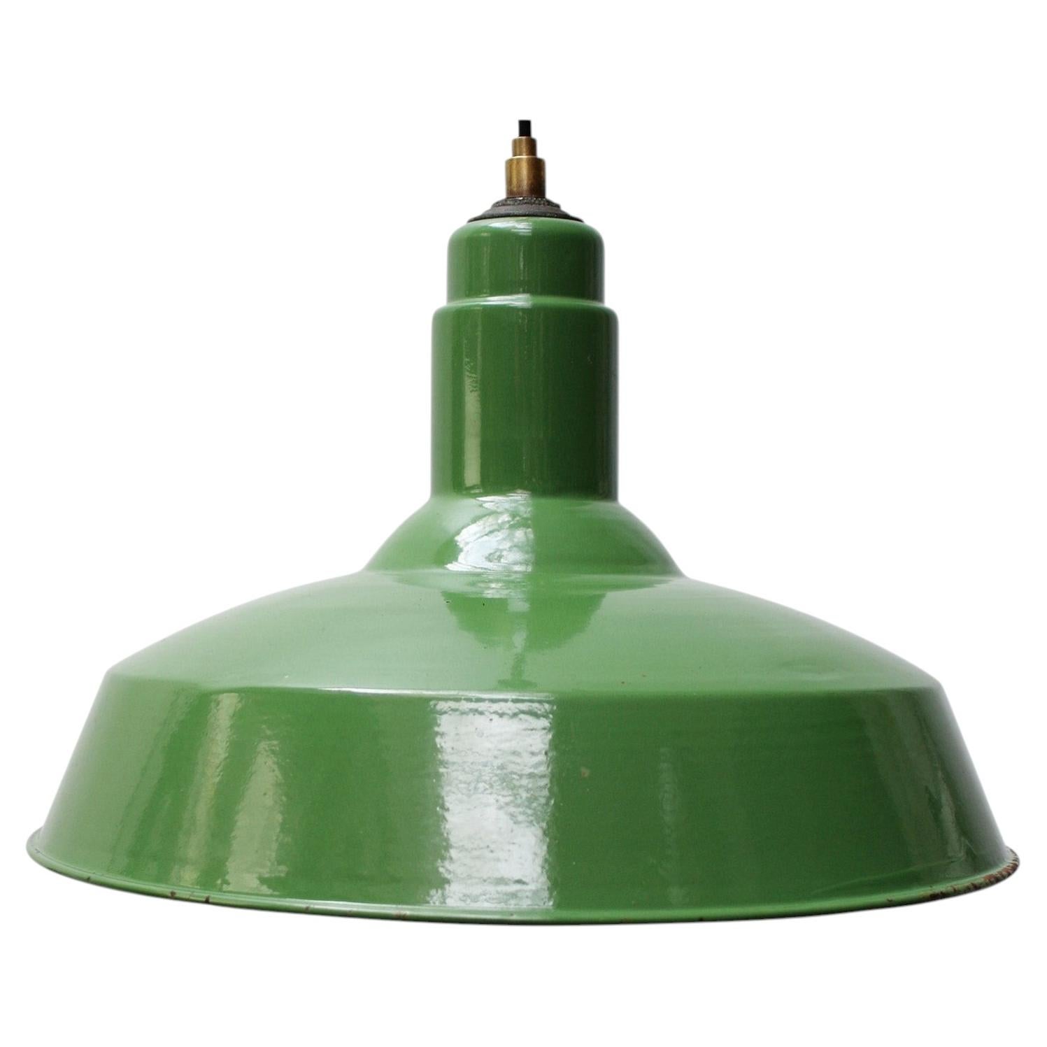 Lampada a sospensione vintage in stile industriale americano con smalto verde