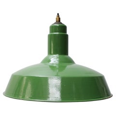 Green Enamel Vintage American Industrial Pendant Light
